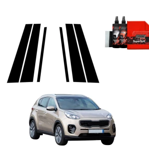 6w1 Czarna folia ochronna Grizz Protector na słupki Kia Sportage 4 (2018-2021)
