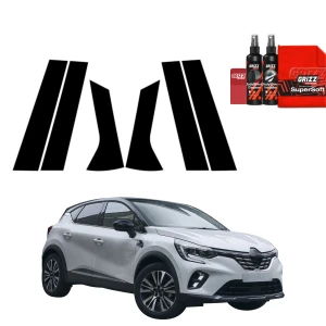 6w1 Czarna folia ochronna Grizz Protector na słupki Renault Captur (2019-2023)