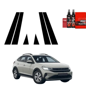 6w1 Czarna folia ochronna Grizz Protector na słupki Volkswagen Taigo (2026)