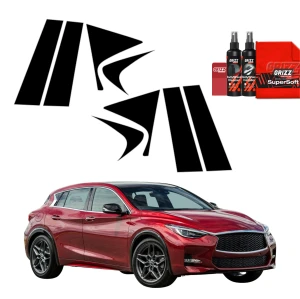 8w1 Czarna folia ochronna Grizz Protector na słupki Infiniti QX30 (2016-2020)