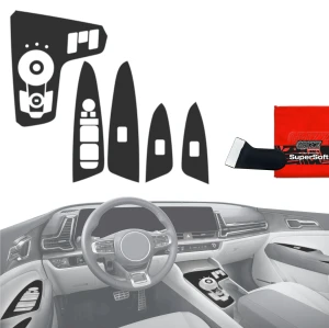 9w1 Czarna antyodciskowa folia Grizz Protector do wnętrza Kia Sportage 5 (2021-2024), matowa