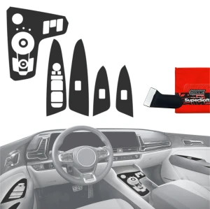 9w1 Czarna antyodciskowa folia Grizz Protector do wnętrza Kia Sportage 5 Keyless (2021-2024), matowa