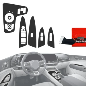 9w1 Czarna antyodciskowa folia Grizz Protector do wnętrza Kia Sportage 5 Podgrzewane siedzenia (2021-2024), matowa