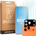 3x Szkło hartowane + szybka na aparat Bizon Glass Clear Pack do HONOR 600 Pro 5G (1/6)