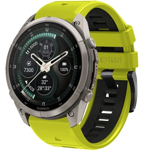 Pasek Tech-Protect Iconband Pro do QuickFit 26 mm, limonkowo-czarne (1/9)