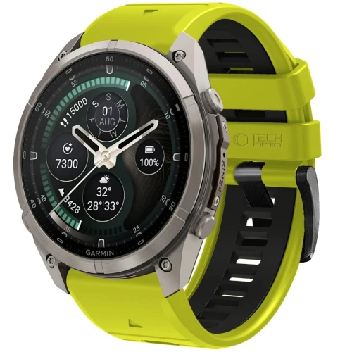Pasek Tech-Protect Iconband Pro do QuickFit 22 mm, limonkowo-czarne (1/9)