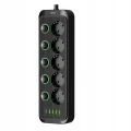 Listwa zasilająca/przedłużacz Vayox VA0473B-5, 5x gniazdo sieciowe Schuko, 1x USB-C, 4x USB-A, wraz z kablem 5m, czarna (9/12)
