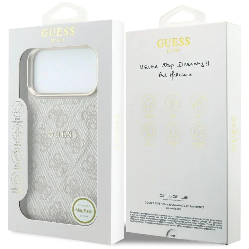 Etui Guess Embossed 4G Classic do iPhone 18 Pro / 17 Pro do MagSafe, różowe