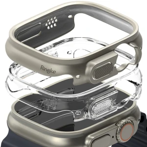 OUTLET: Etui Ringke Slim Case do Apple Watch Ultra 4 / 3 / 2 / 1 (49 mm), 2 sztuki, przezroczyste i beżowe