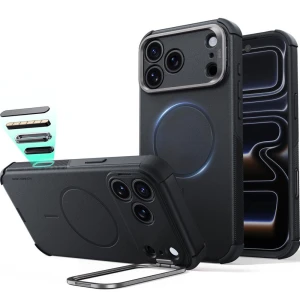 OUTLET: Etui ESR Cyber Tough Case Kickstand do MagSafe do iPhone 18 Pro / 17 Pro, czarne