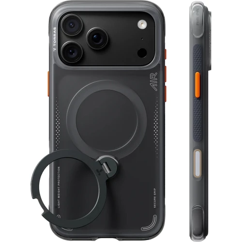 Etui z obrotową podstawką 360° Torras Ostand Q3 Air do MagSafe do iPhone 18 Pro / 17 Pro, czarne (8/8)