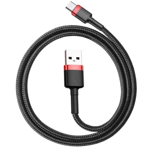 OUTLET: Kabel Baseus Cafule 3A USB-A do USB-C 0,5m, czarno-czerwony