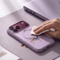 Etui z obrotową podstawką 360° Torras Q3 Silicone do iPhone 18 Pro Max / 17 Pro Max do MagSafe, fioletowe (8/9)