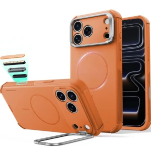 Etui ESR Cyber Tough Case Kickstand do MagSafe do iPhone 18 Pro Max / 17 Pro Max, pomarańczowe