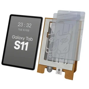2x Prywatyzujące szkło hybrydowe z eko aplikatorem Bizon Eplikator Tab Hybrid Shadow do Galaxy Tab S11