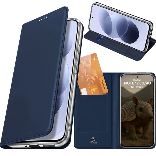 Etui z klapką Dux Ducis Skin Pro do Xiaomi Redmi Note 17 4G/5G, granatowe (1/12)