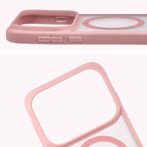 Etui z pierścieniem magnetycznym Bizon Case MatteO do OPPO Find X10 Pro Max, przydymione-jasnoróżowe (4/7)