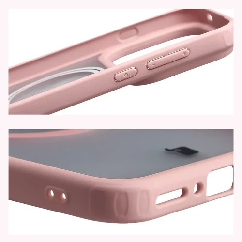 Etui z pierścieniem magnetycznym Bizon Case MatteO do OPPO Find X10 Pro Max, przydymione-jasnoróżowe (5/7)