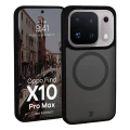 Etui z pierścieniem magnetycznym Bizon Case MatteO do OPPO Find X10 Pro Max, przydymione-czarne (1/7)