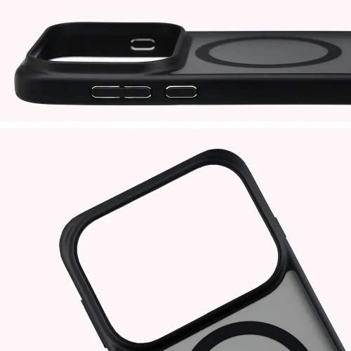 Etui z pierścieniem magnetycznym Bizon Case MatteO do OPPO Find X10 Pro Max, przydymione-czarne (4/7)