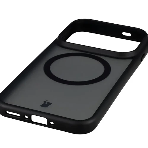 Etui z pierścieniem magnetycznym Bizon Case MatteO do OPPO Find X10 Pro Max, przydymione-czarne (6/7)
