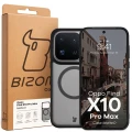 Etui z pierścieniem magnetycznym Bizon Case MatteO do OPPO Find X10 Pro Max, przydymione-czarne (7/7)
