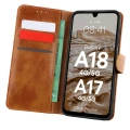 Etui z klapką Bizon Case Pocket do Galaxy A18 / A17, brązowe (1/6)