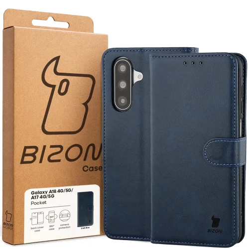 Etui z klapką Bizon Case Pocket do Galaxy A18 / A17, granatowe (6/6)