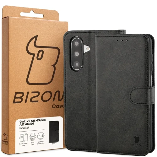 Etui z klapką Bizon Case Pocket do Galaxy A18 / A17, czarne (6/6)