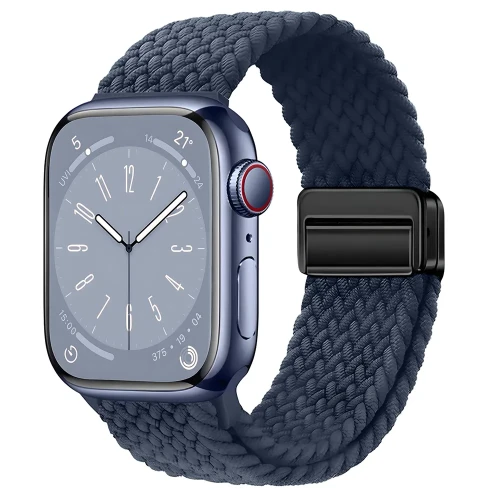 Nylonowy pasek do zegarka Bizon Strap Watch Trenza do Apple Watch 38/40/41/42 mm, granatowy (1/3)