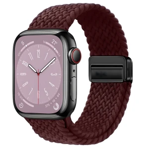 Nylonowy pasek do zegarka Bizon Strap Watch Trenza do Apple Watch 38/40/41/42 mm, burgundowy