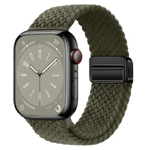 Nylonowy pasek do zegarka Bizon Strap Watch Trenza do Apple Watch 38/40/41/42 mm, ciemnozielony