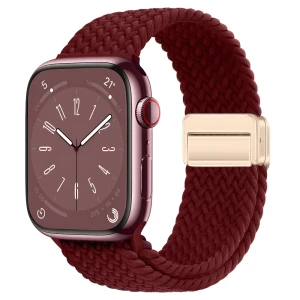 Nylonowy pasek do zegarka Bizon Strap Watch Trenza do Apple Watch 38/40/41/42 mm, ciemnoczerwony
