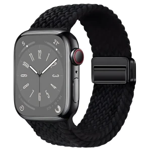 Nylonowy pasek do zegarka Bizon Strap Watch Trenza do Apple Watch 38/40/41/42 mm, czarny