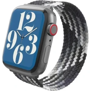 Pasek Zagg Gear4 Braided Watch Band do Apple Watch 44/45/46/49 mm rozmiar M, szaro-biały