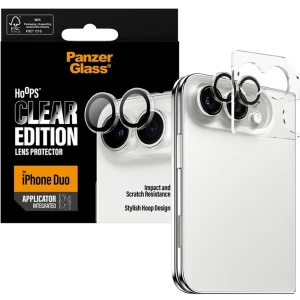 Szkło hartowane na aparat z aplikatorem PanzerGlass Hoops do iPhone Duo, przezroczyste