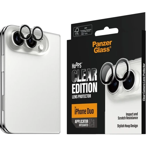 Szkło hartowane na aparat z aplikatorem PanzerGlass Hoops do iPhone Duo, przezroczyste (5/6)
