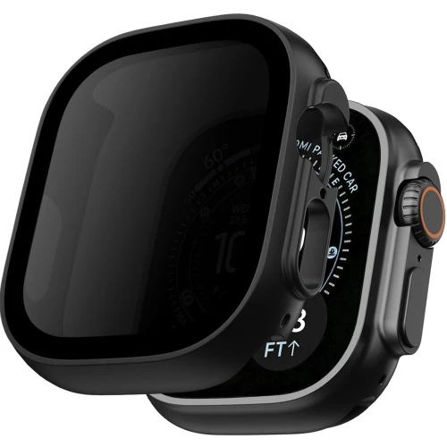 Etui + szkło prywatyzujące Tech-Protect Defense Privacy do Apple Watch Ultra 4 49mm / 3 49mm / 2 49mm / 1 49mm, czarne (1/9)
