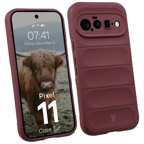 Pancerne etui Bizon Case Tur do Google Pixel 11, burgundowe (1/8)