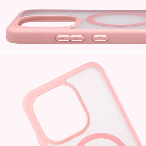 Etui z pierścieniem magnetycznym + szkło hartowane Bizon MatteO Pack do Xiaomi Redmi Note 17 Pro 5G, przydymione-jasnoróżowe (5/9)