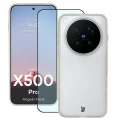 Etui + szkło hartowane Bizon Angelo Pack do Vivo X500 Pro, półprzezroczyste z beżową ramką (1/8)
