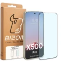 Etui + szkło hartowane Bizon Angelo Pack do Vivo X500 Pro, półprzezroczyste z beżową ramką (8/8)