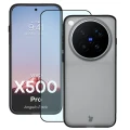 Etui + szkło hartowane Bizon Angelo Pack do Vivo X500 Pro, przydymione z czarną ramką (1/8)