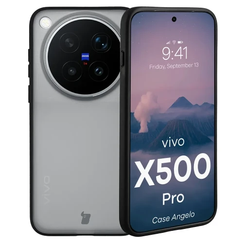 Etui Bizon Case Angelo do Vivo X500 Pro, przydymione z czarną ramką (1/6)
