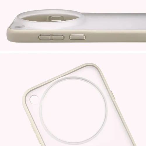 Etui Bizon Case Angelo do Vivo X500 Pro, półprzezroczyste z beżową ramką (3/6)