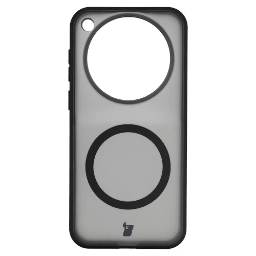 Etui z pierścieniem magnetycznym Bizon Case MatteO do Vivo X500 Pro, przydymione-czarne (2/7)