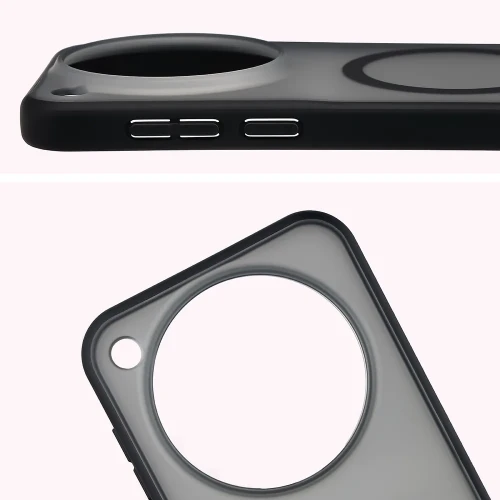 Etui z pierścieniem magnetycznym Bizon Case MatteO do Vivo X500 Pro, przydymione-czarne (4/7)