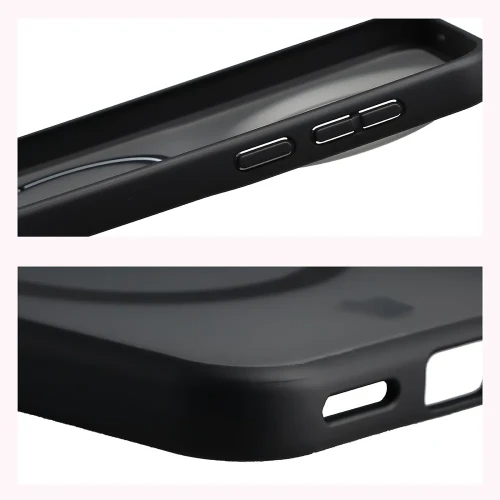 Etui z pierścieniem magnetycznym Bizon Case MatteO do Vivo X500 Pro, przydymione-czarne (5/7)