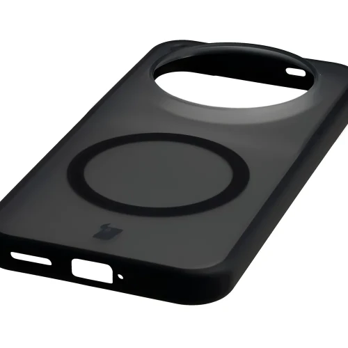 Etui z pierścieniem magnetycznym Bizon Case MatteO do Vivo X500 Pro, przydymione-czarne (6/7)