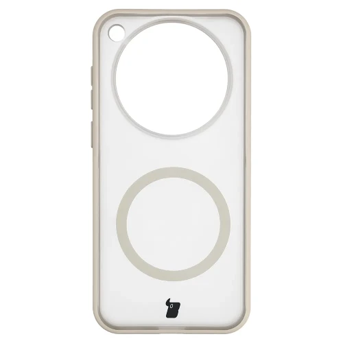 Etui z pierścieniem magnetycznym Bizon Case MatteO do Vivo X500 Pro, przydymione-beżowe (2/7)